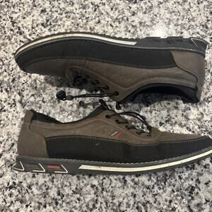 Men's Dress Leather Sneakers KLKYKO Shoes Classic US 12 EU 47 Tan/Black Comfort